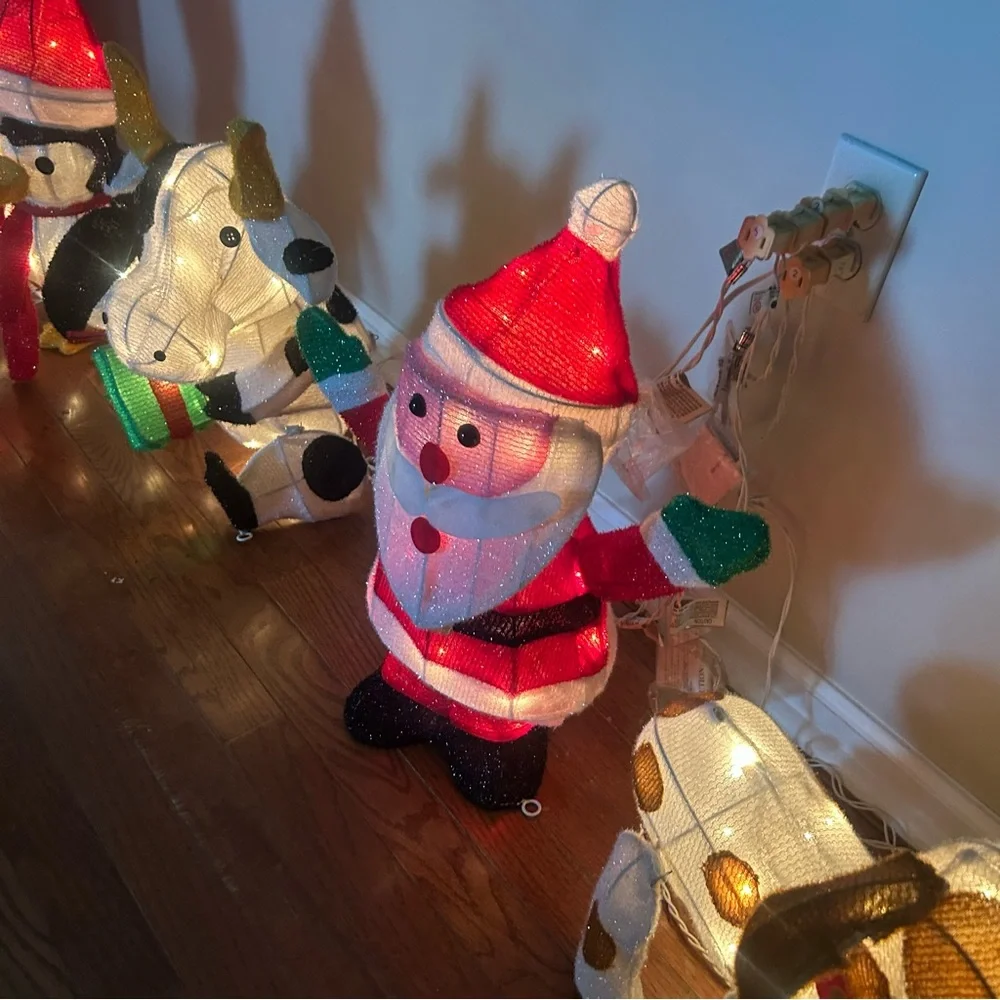 Vintage 20” Christmas Light Up Decor All 6 Characters Cow Dog Santa Penguin +